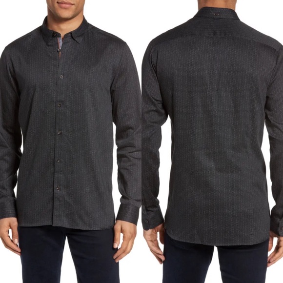 Ted Baker London Other - Ted Baker Lector Gray Cotton Casual Button Down XL